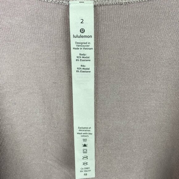 Lululemon Back In Action Oversized Wrap Blush Pink Knit Modal Terry Sweater 2 - Picture 5 of 11